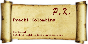 Preckl Kolombina névjegykártya